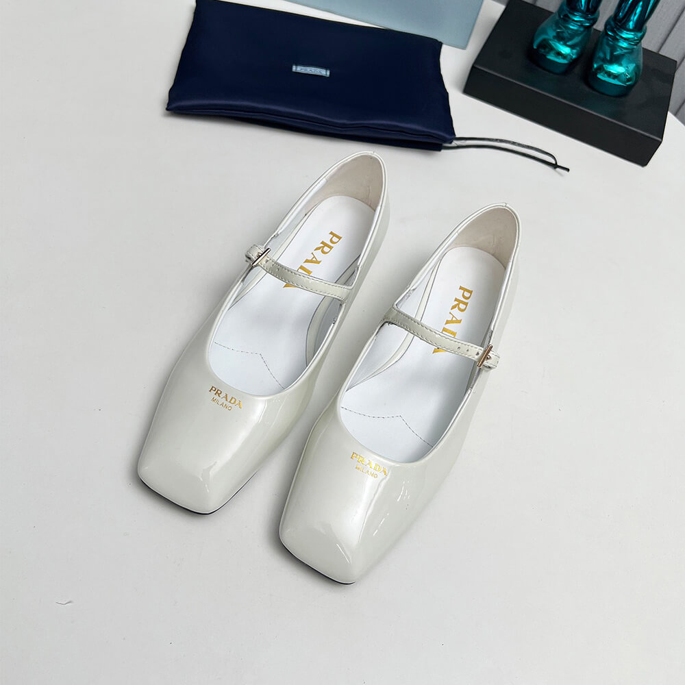 Pra*a Patent Leather Mary Jane Ballerinas