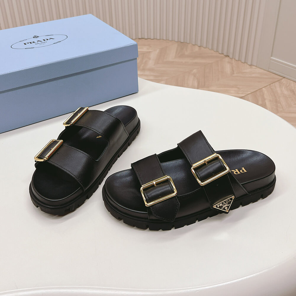 Pra*a Nappa leather slides