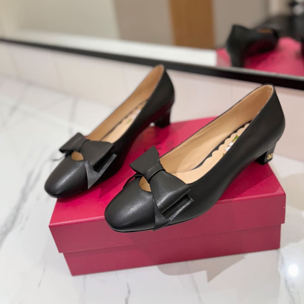 Va1e*ntin0 BOWOW sheepskin high heels (heel height 4.5 cm)