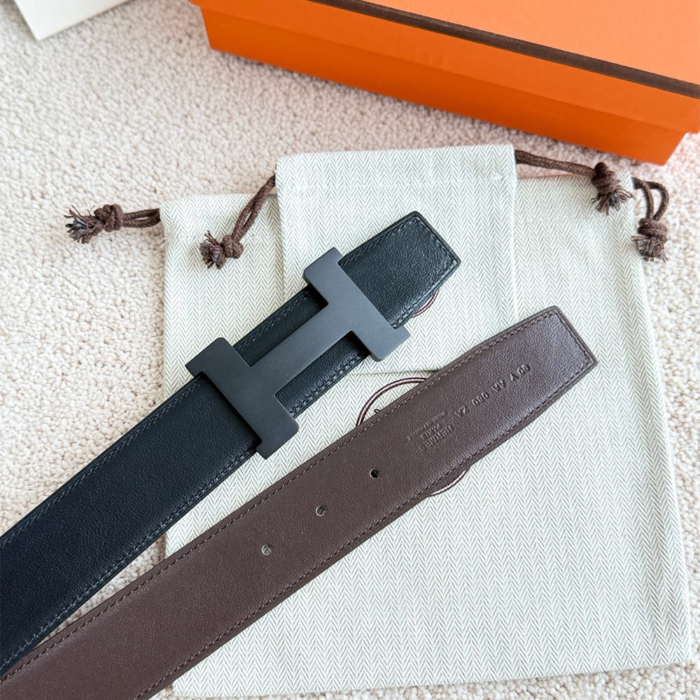 H**me5 Constance belt buckle & Reversible leather strap 38 mm